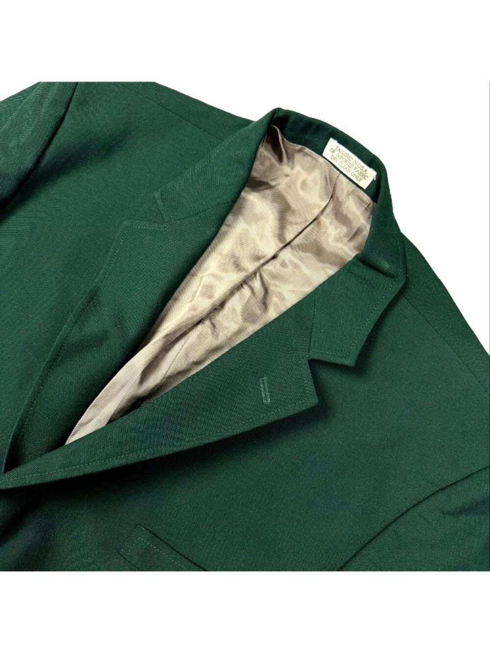 Orvis Men’s Wool Blend Gold Button 3-Button Blazer Green • 48R